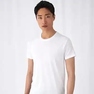 Embroidered white men's T-shirt from Bc Collection BA123, ideal for corporate and site teamwear.