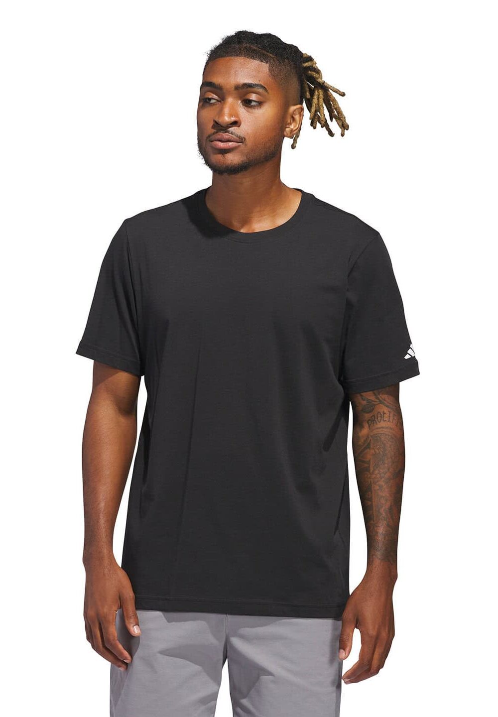 Breathable black sports t-shirt for custom embroidery, ideal for workwear and active uniforms. Comfortable fit, perfect for personalised work clothing and team apparel.