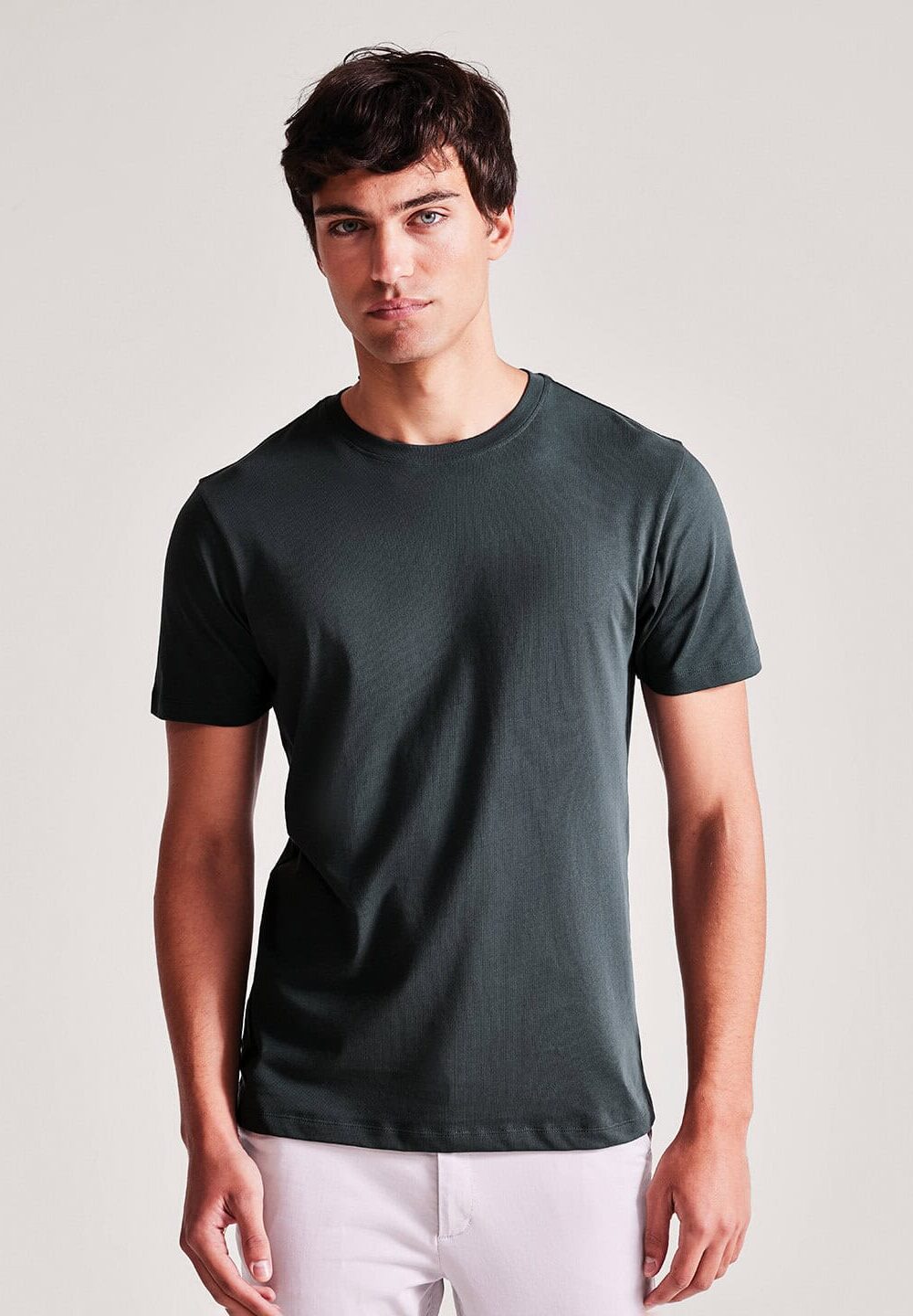 High-quality black men's T-shirt for workwear and casual wear with embroidered logo options, perfect for personalised uniforms and corporate clothing.