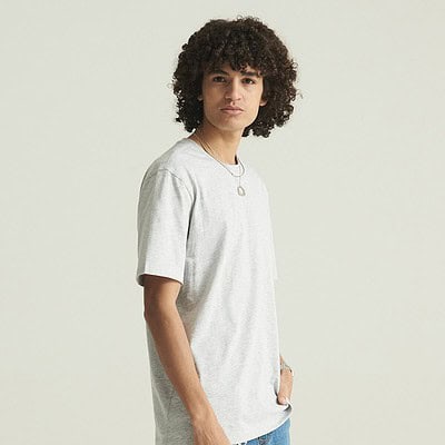 Grey T-shirt suitable for custom embroidery or printing by Dynamic Embroidery UK.