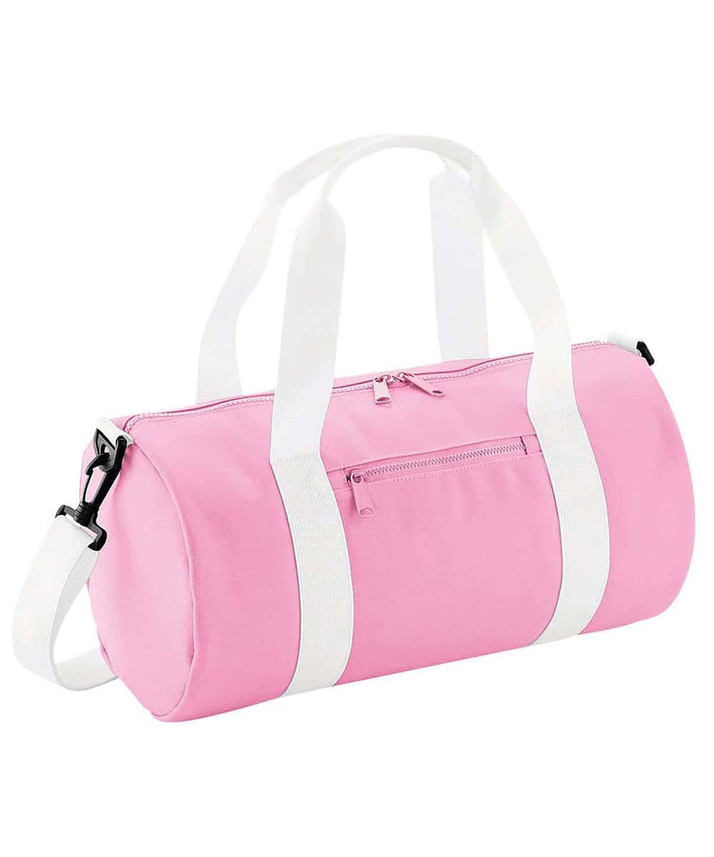 Pink Mini Barrel Bag for embroidery or printing, ideal for custom workwear.