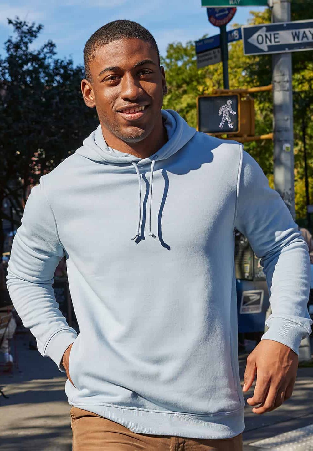 Men's personalised embroidered hoodie for workwear and casualwear.