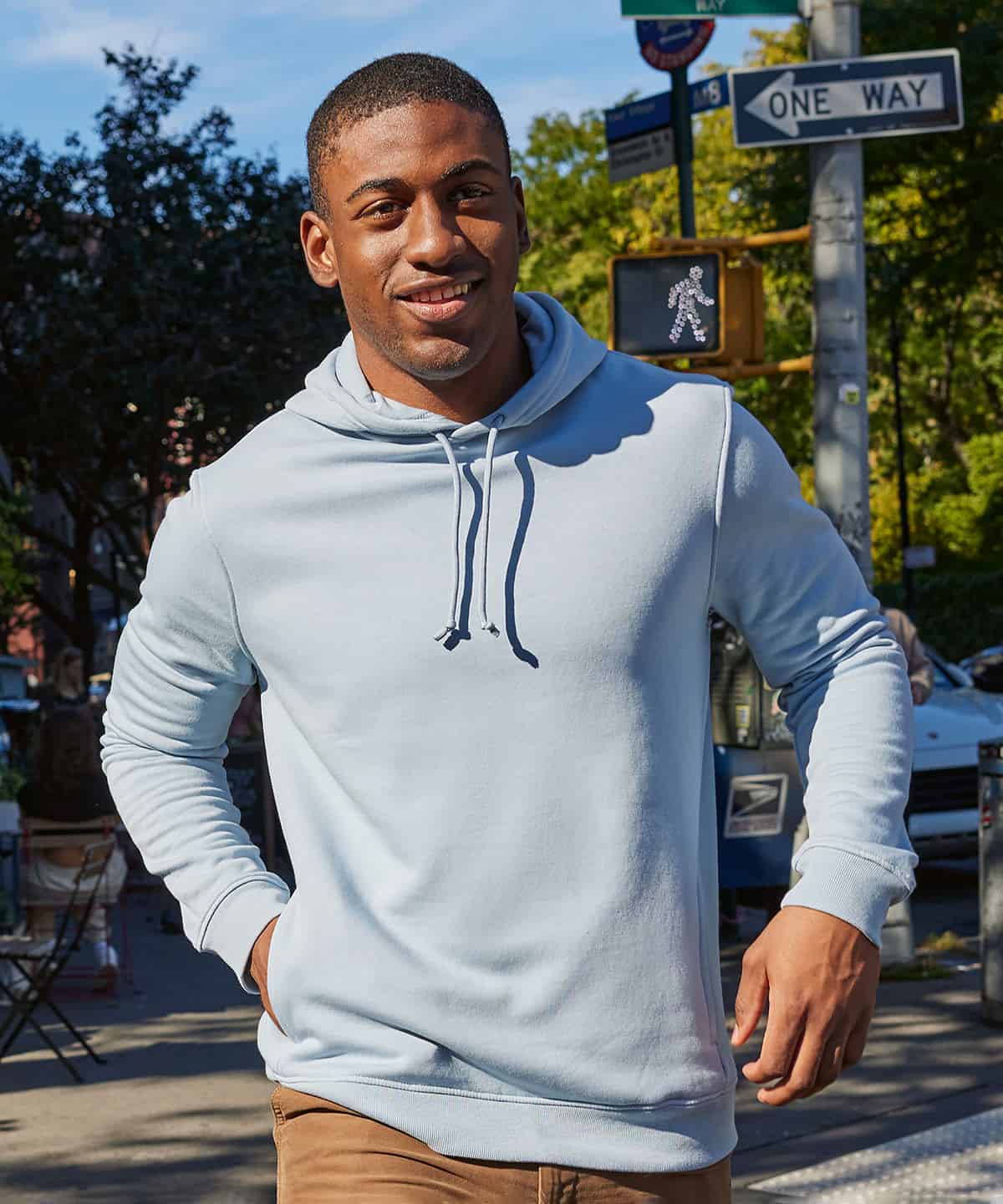 Men's personalised embroidered hoodie for workwear and casualwear.