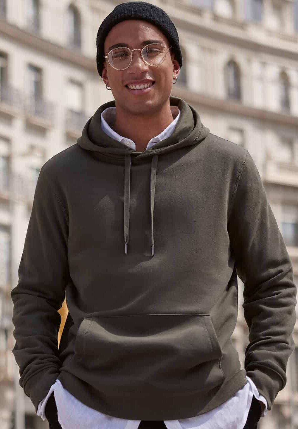 Mens embroidered hoodie with logo, comfortable workwear, personalised workwear, casual uniform, embroidery workwear for men.