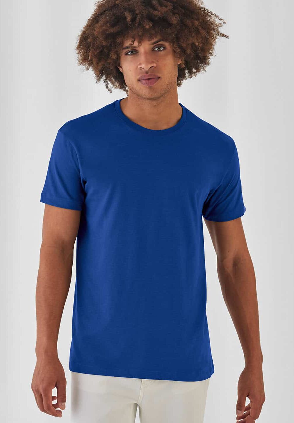 Plain blue t-shirt for custom embroidery workwear and personalised uniforms, ideal for promotional clothing and corporate branding.