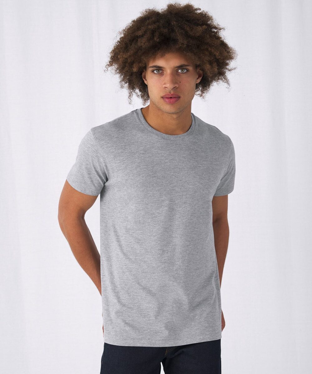 Grey T-shirt for custom embroidery and printing, ideal for workwear or promotional clothing.