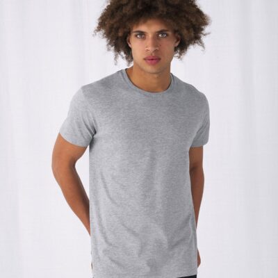Grey T-shirt for custom embroidery and printing, ideal for workwear or promotional clothing.