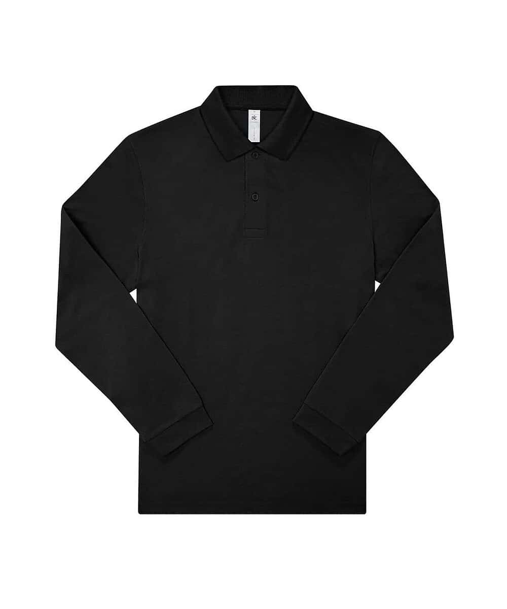 Black embroidered work polo shirt for professional uniforms.