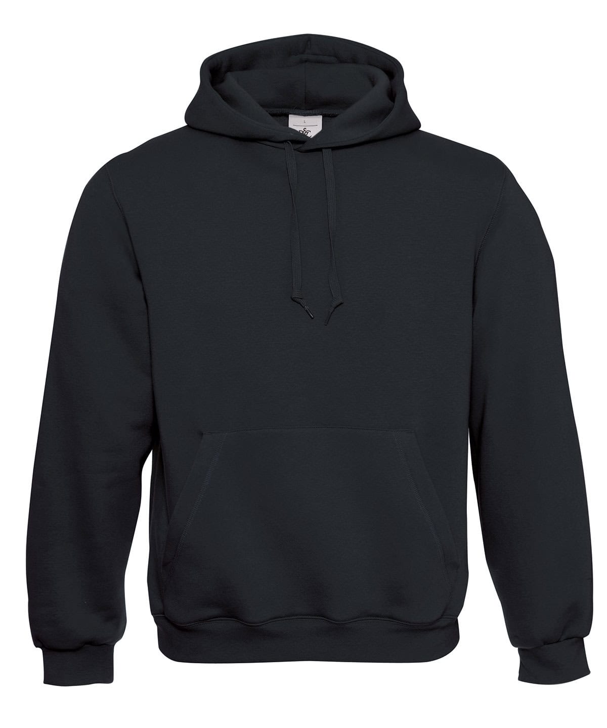 Casual black embroidered hoodie perfect for workwear and personalisation, made from comfortable fabric, ideal for customised uniforms and promotional clothing.