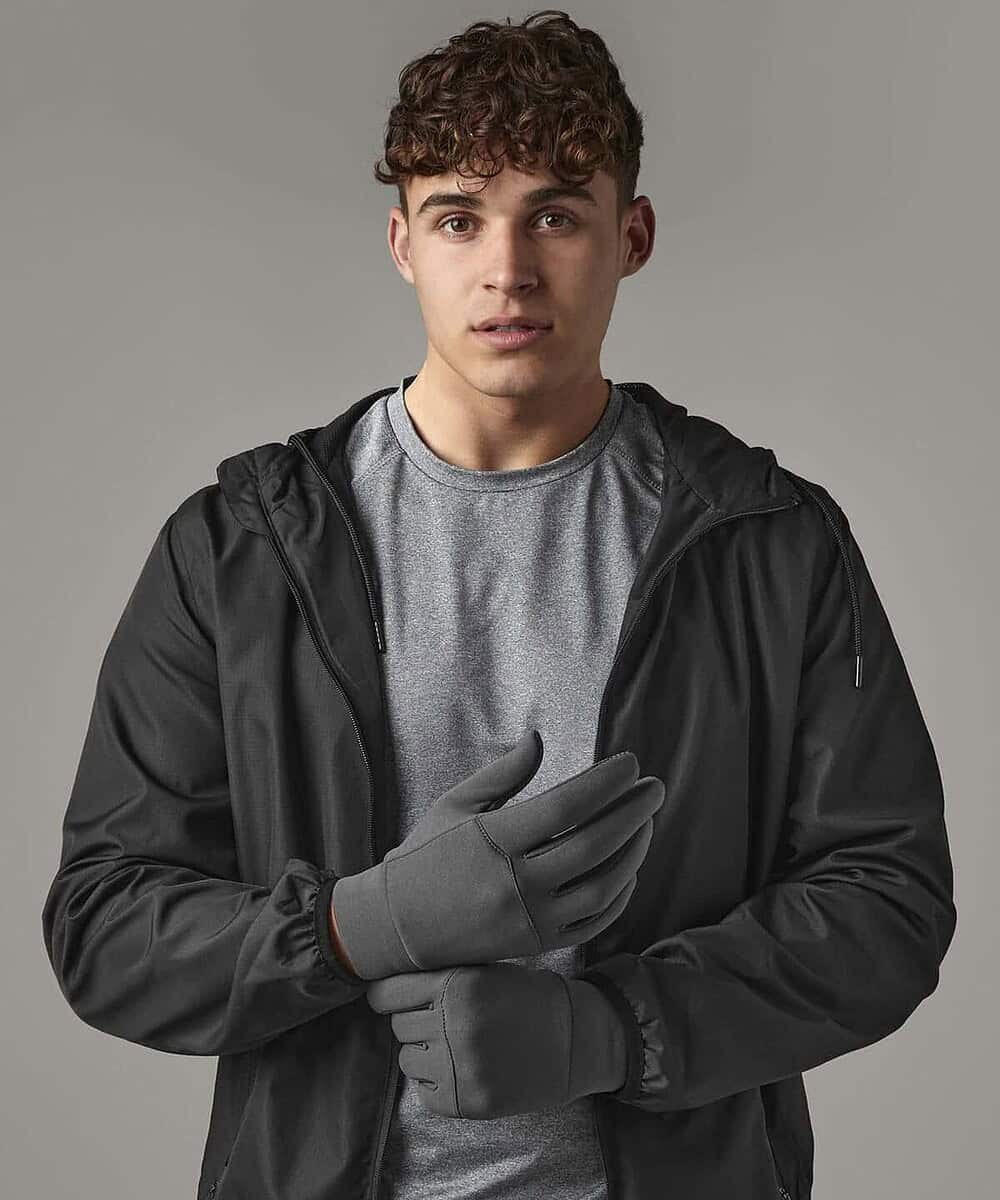 Softshell sports gloves for embroidery and custom branding.
