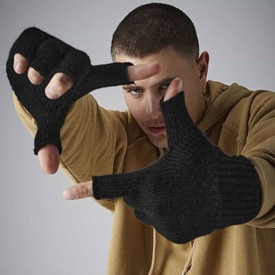 Fingerless gloves for embroidery and custom branding.