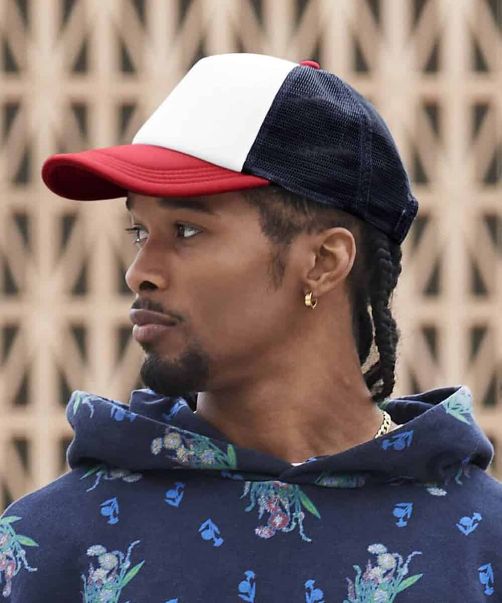 Retro 5-Panel Trucker Cap for Custom Embroidery.