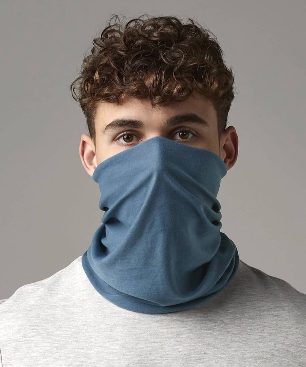 Morf Original snood in blue, ideal for embroidery and custom branding. Perfect for workwear and outd.