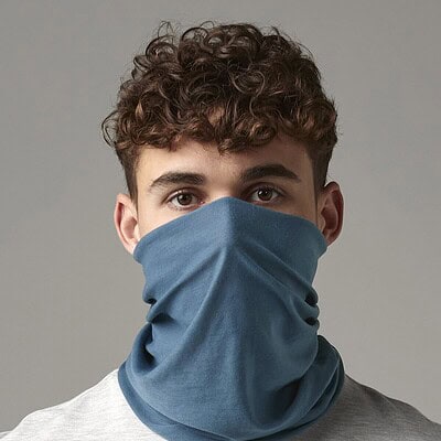 Morf Original snood in blue, ideal for embroidery and custom branding. Perfect for workwear and outd.