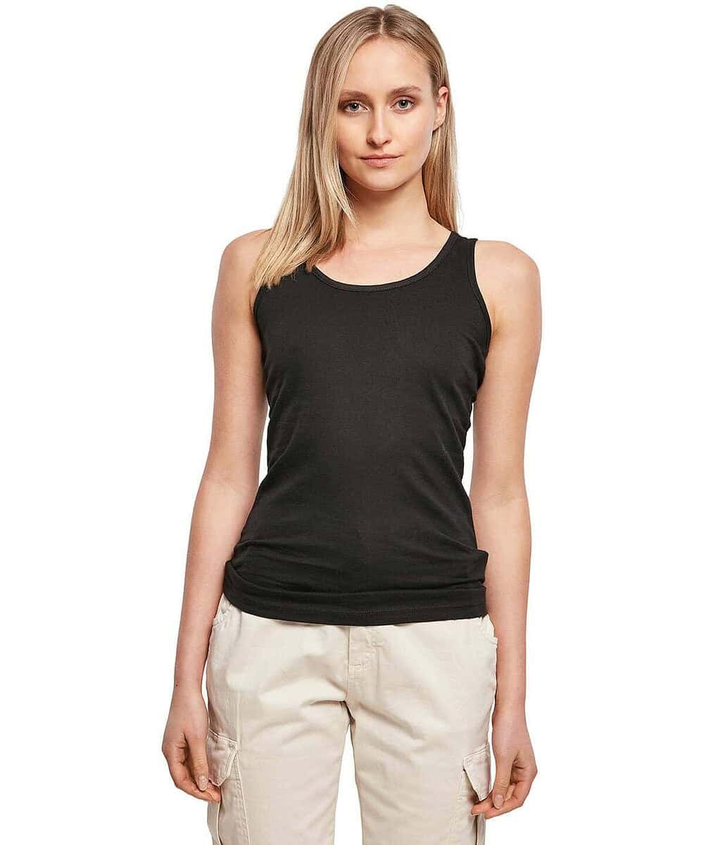 Embroidered women's vest top for branding and promotional clothing. Perfect for custom embroidery an.