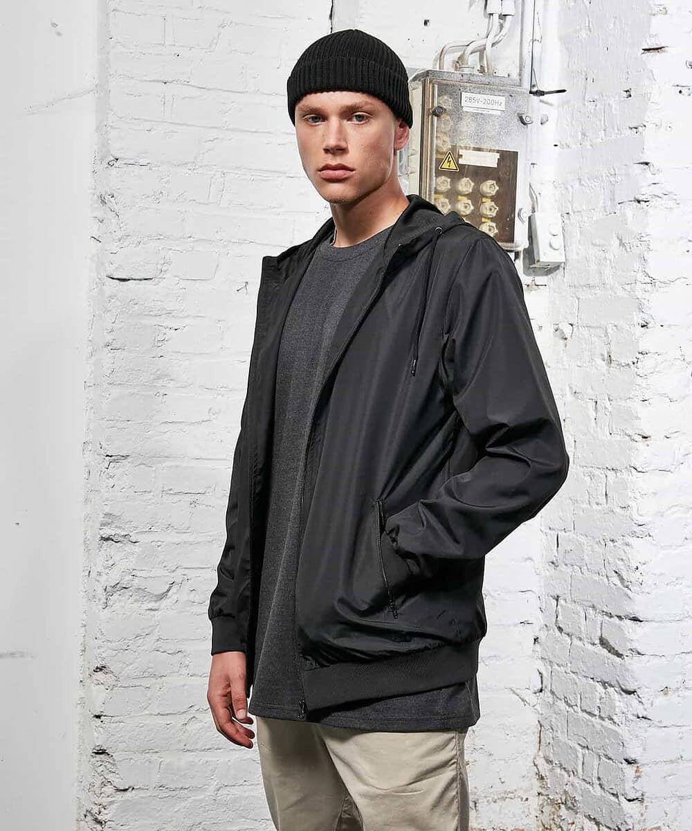 Recycled Windrunner jacket ideal for custom embroidery, perfect for building your brand with eco-fri.