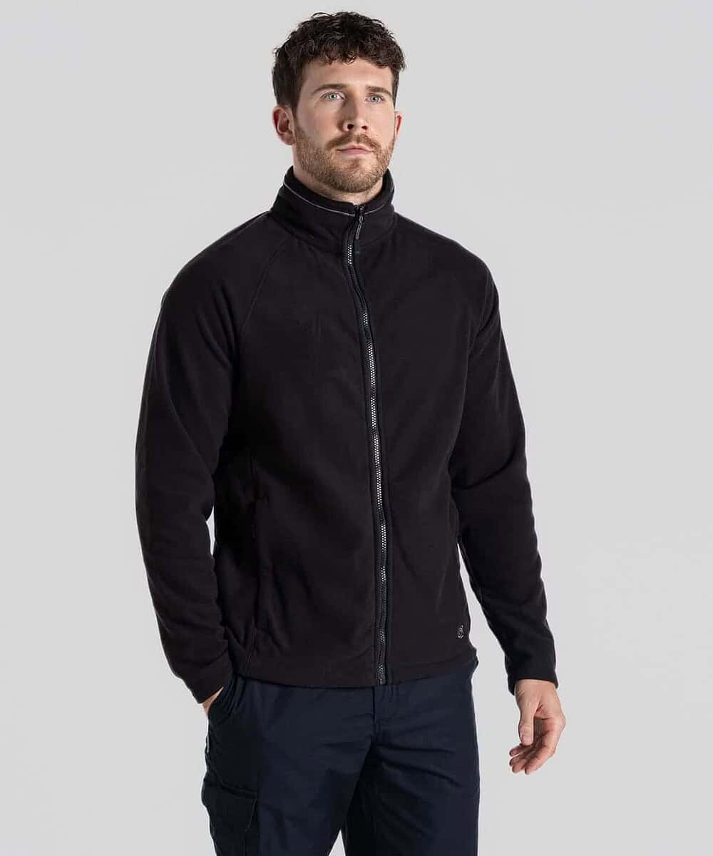 Fleece jacket ideal for embroidery, featuring a sleek black design and comfortable fit. Perfect for.