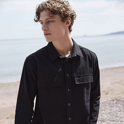 Branded workwear for teams, durable and stylish drill overshirt for professional environments.