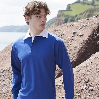 Long Sleeve Rugby Shirt for Workwear and Sports.