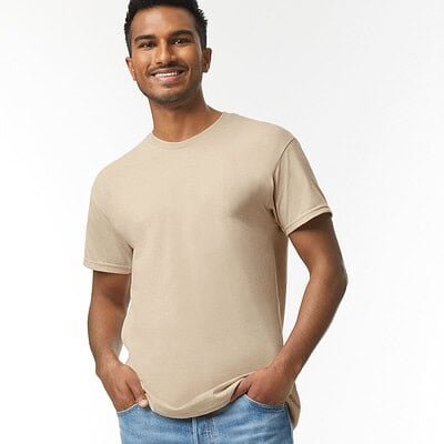 Embroidered Gildan GD005 Heavy Cotton Adult T-Shirt, ideal for custom printing and branding.