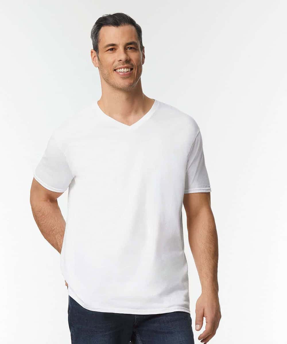V-Neck T-Shirt for Custom Embroidery and Printing.