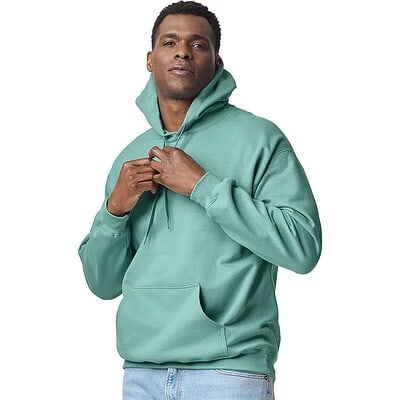 Hooded sweatshirt in soft midweight fleece, ideal for custom embroidery and printing. Perfect for ca.