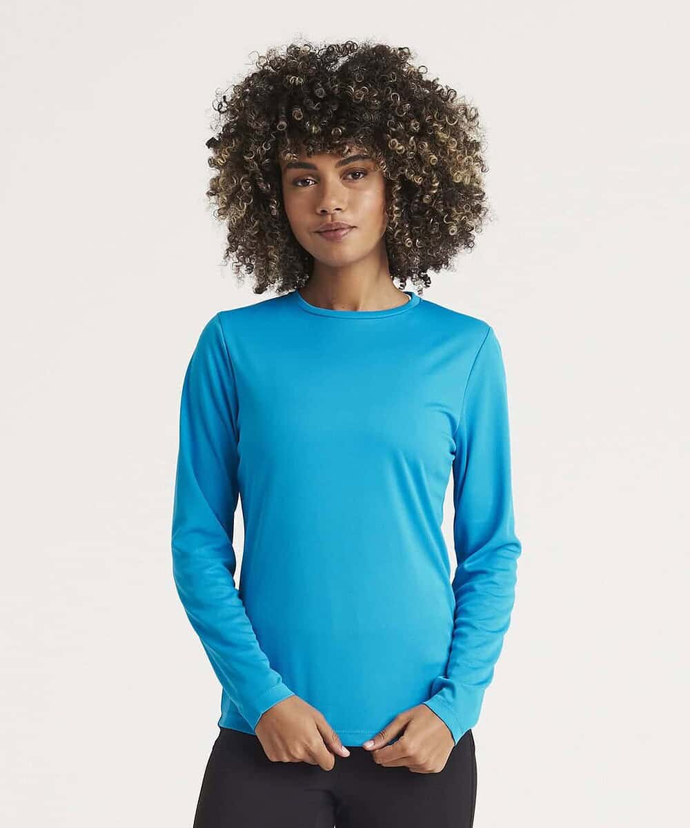 Long Sleeve Cool T-Shirt for Women, Bright Blue.