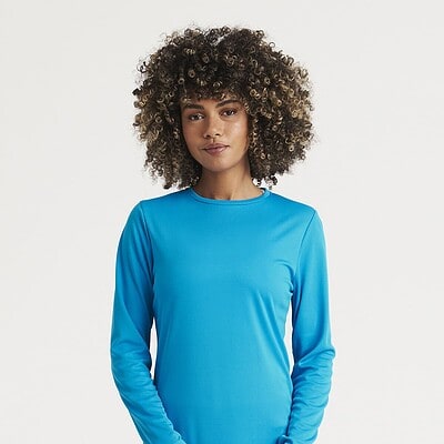 Long Sleeve Cool T-Shirt for Women, Bright Blue.