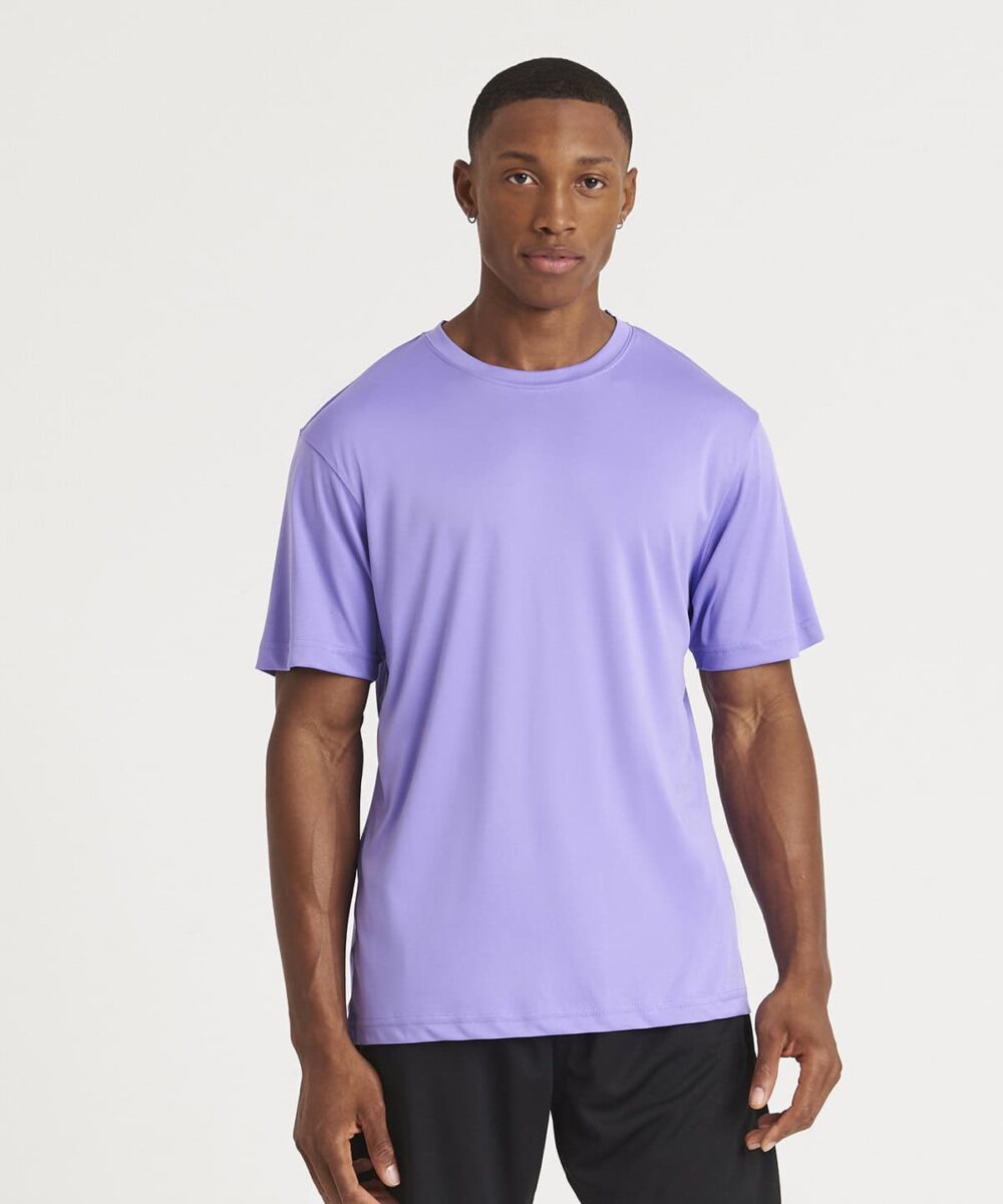 Men's lavender T-shirt, ideal for workwear or casual use, made from comfortable fabric.