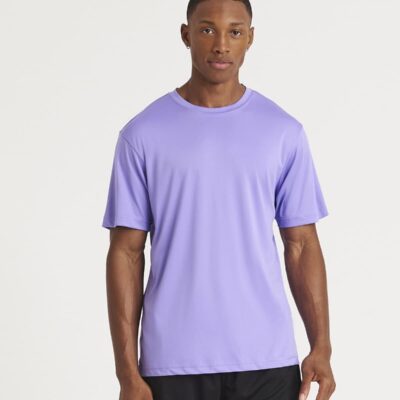 Men's lavender T-shirt, ideal for workwear or casual use, made from comfortable fabric.