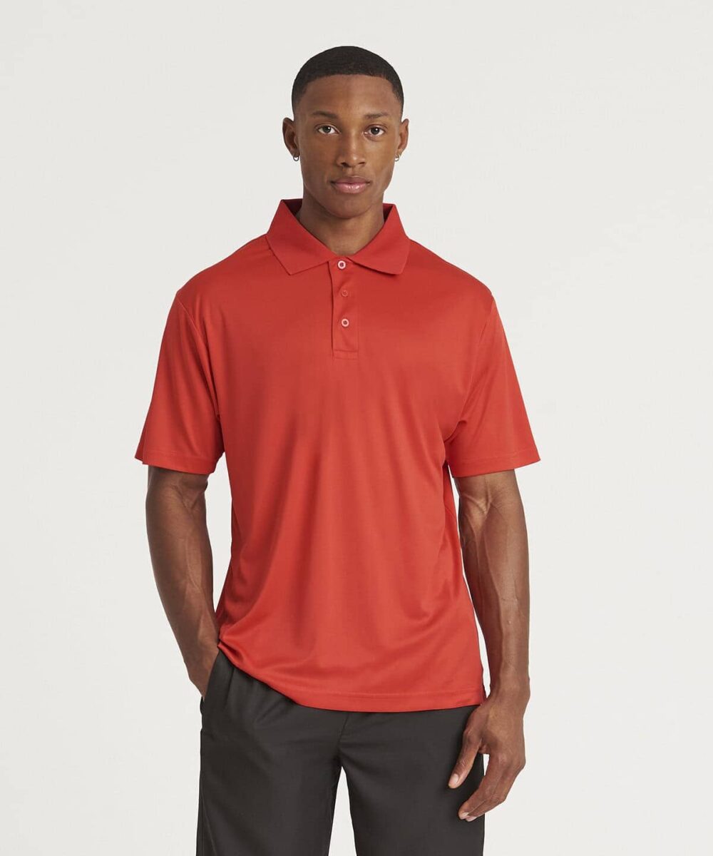 Men's red polo shirt from the JC021 professional workwear range.