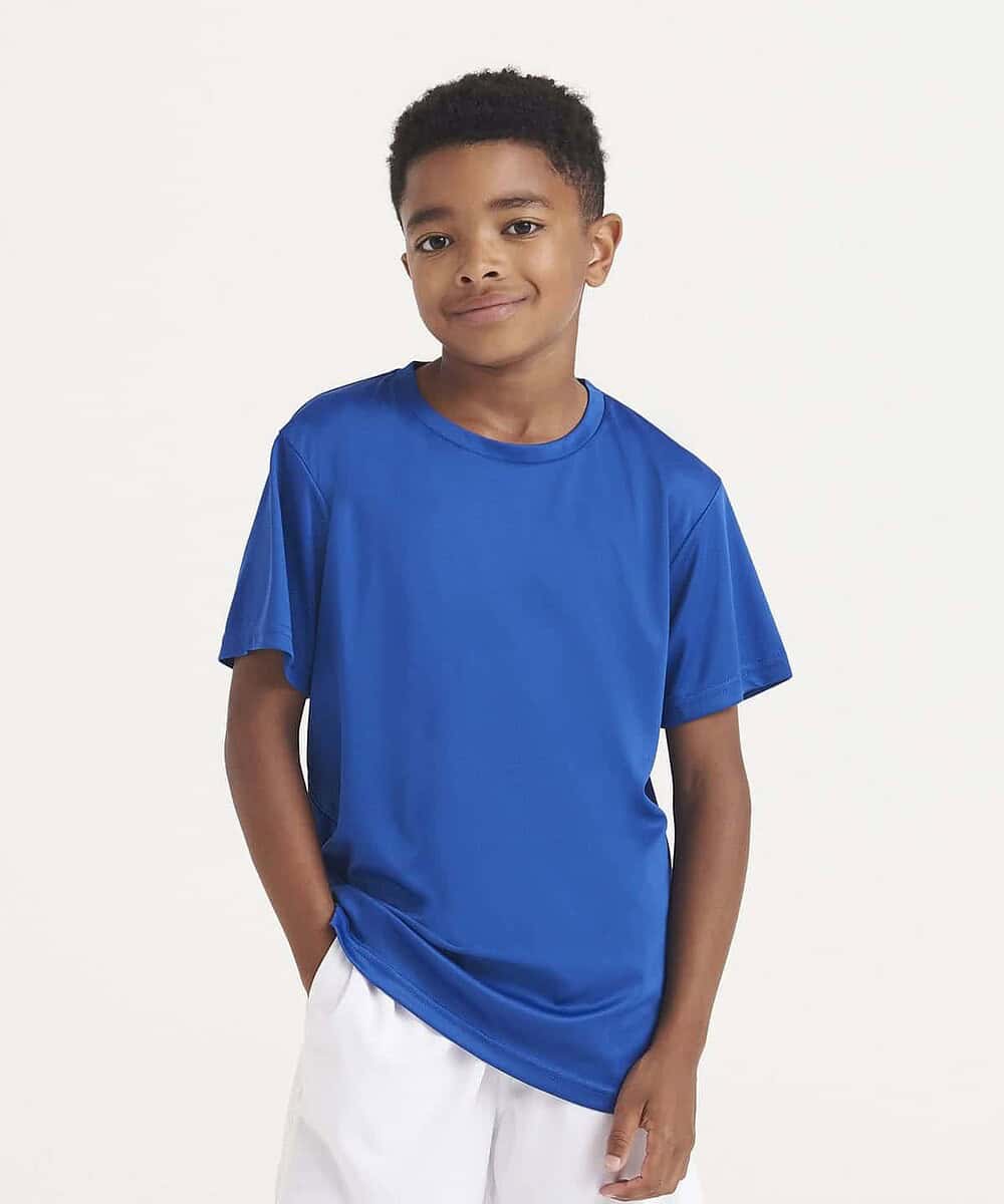 Kids Cool Smooth T-shirt in vibrant blue, ideal for school or work uniforms. Comfortable and stylish.