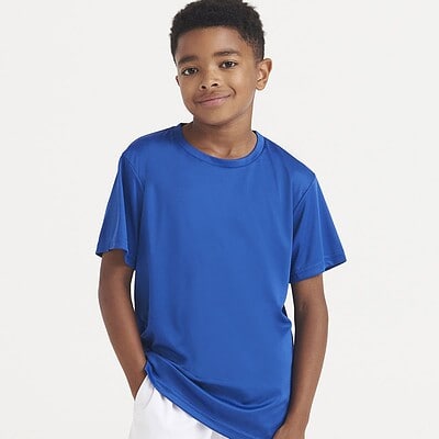 Kids Cool Smooth T-shirt in vibrant blue, ideal for school or work uniforms. Comfortable and stylish.