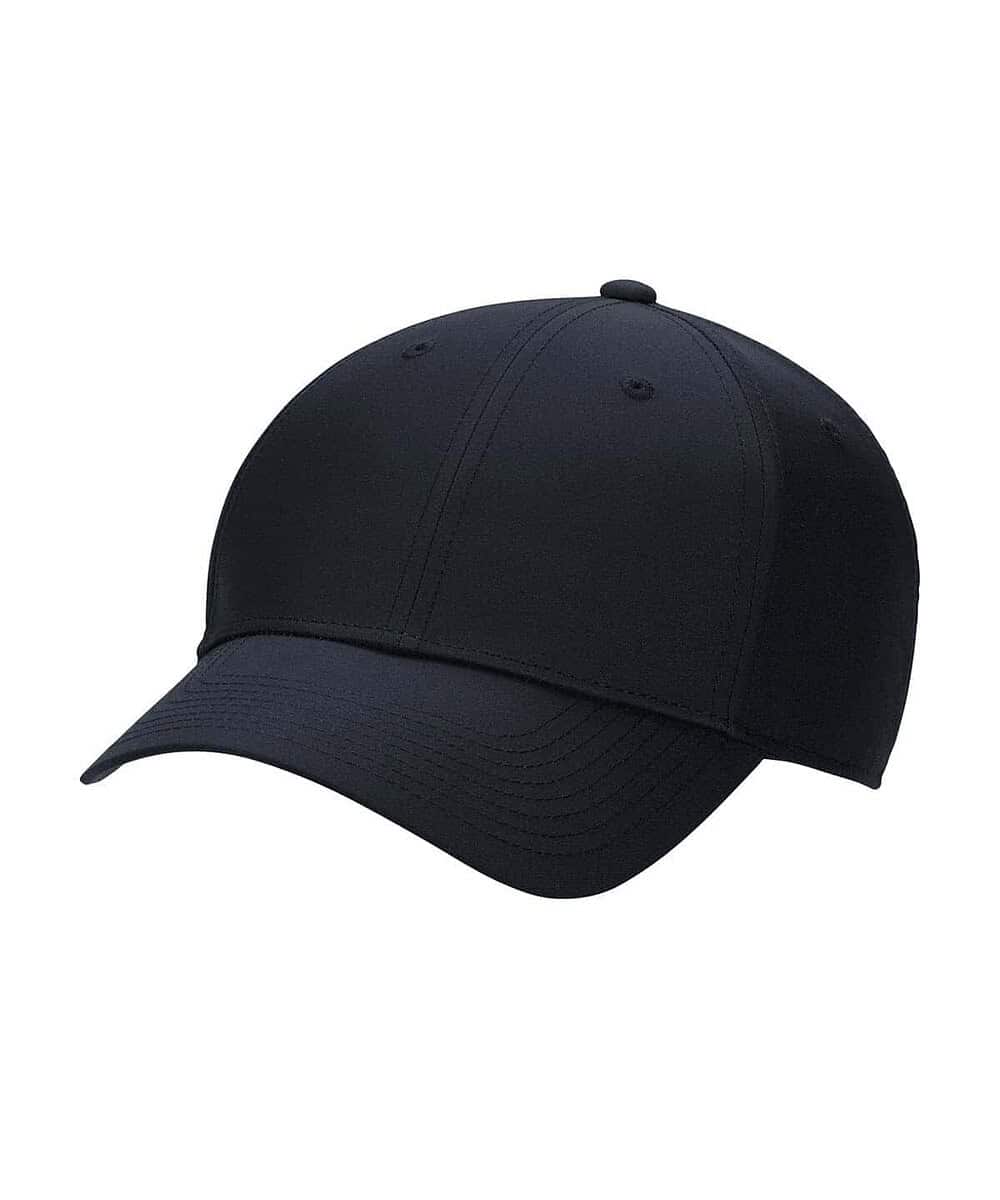 Black Nike NK393 Dri-Fit Cap with personalised embroidery for sports and workwear. Perfect for brand.