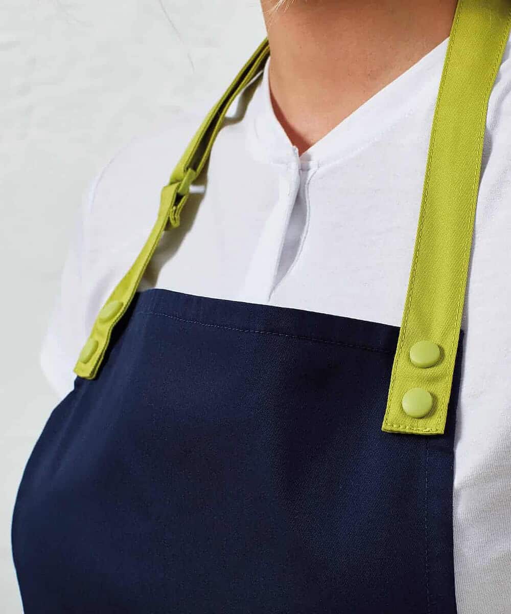Apron straps with swap & pop feature for customisation. Perfect for personalised embroidery projects.