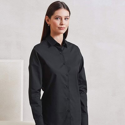 Recyclight women's long sleeve shirt ideal for embroidery and personalised workwear. Stylish, sustai.