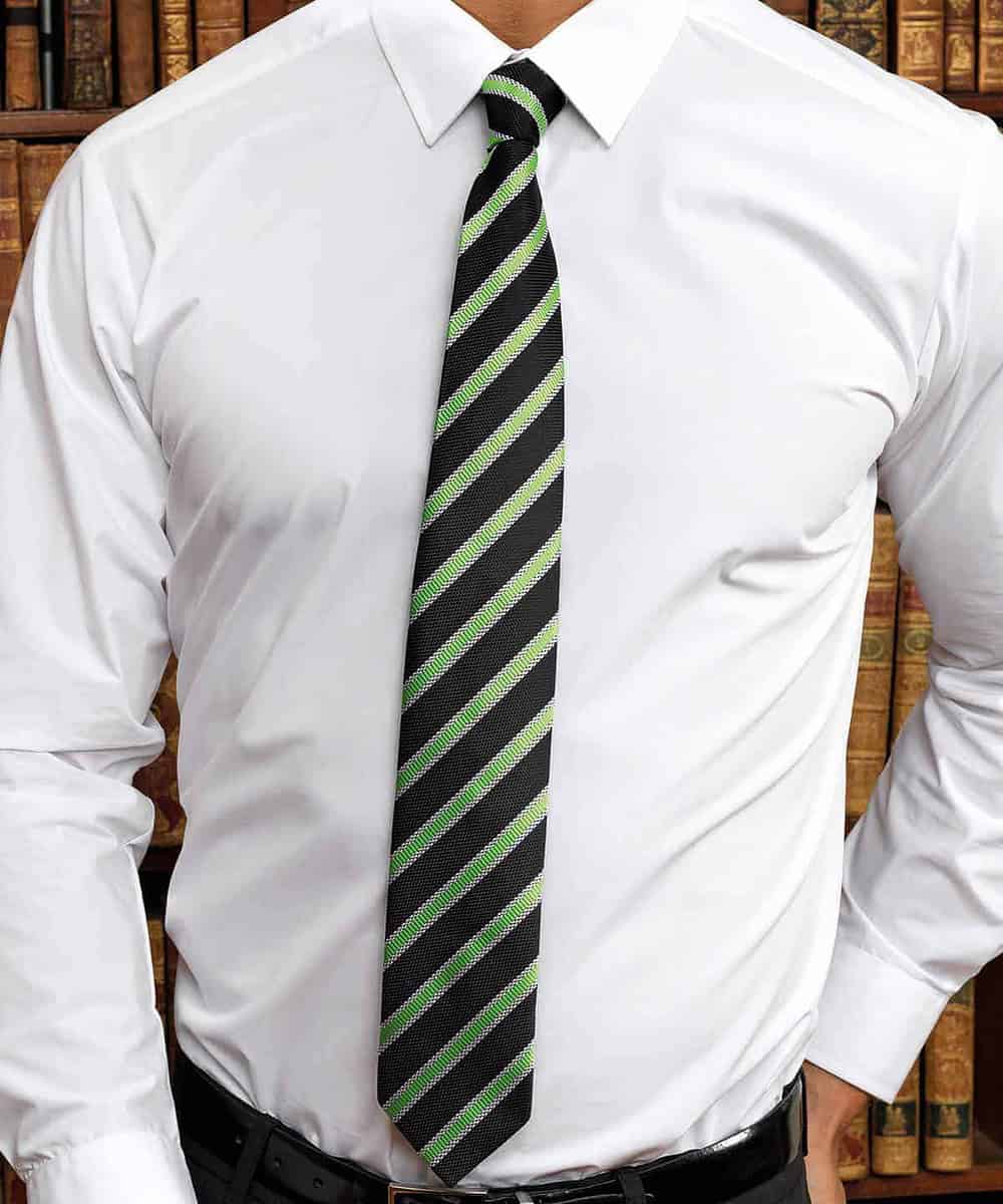 Elegant personalised waffle stripe tie for embroidery. Perfect for corporate or formal wear.