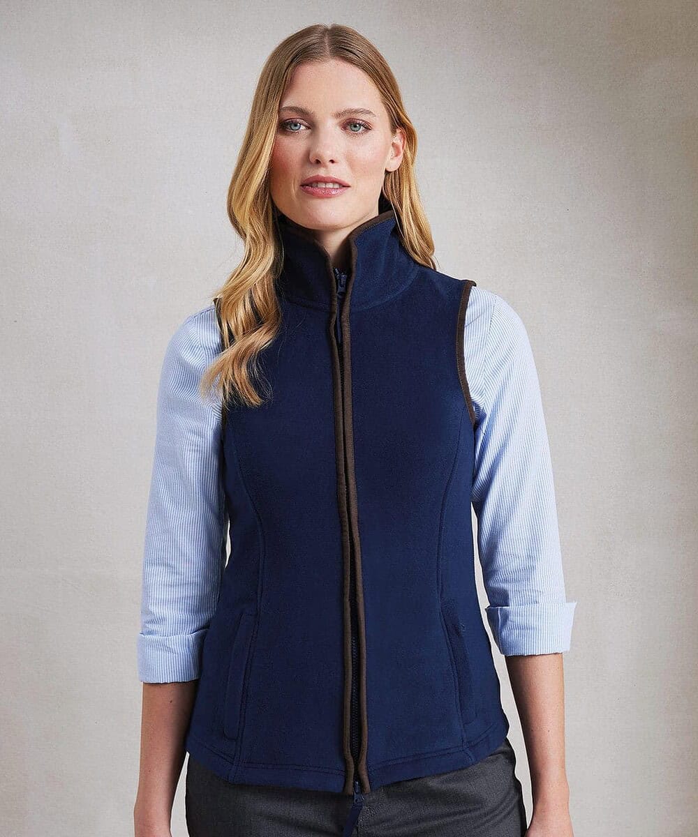 Fleece Gilet with high collar, ideal for personalised embroidery and workwear. Perfect for layering.