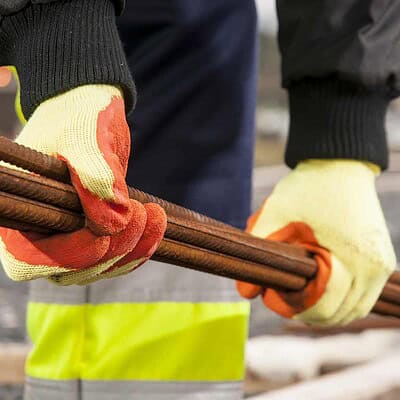 Latex grip glove for safety and durability, personalised for embroidery.