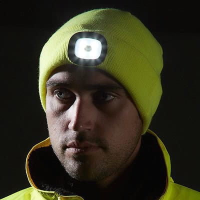 LED Headlamp Beanie for Work & Outdoor Activities.