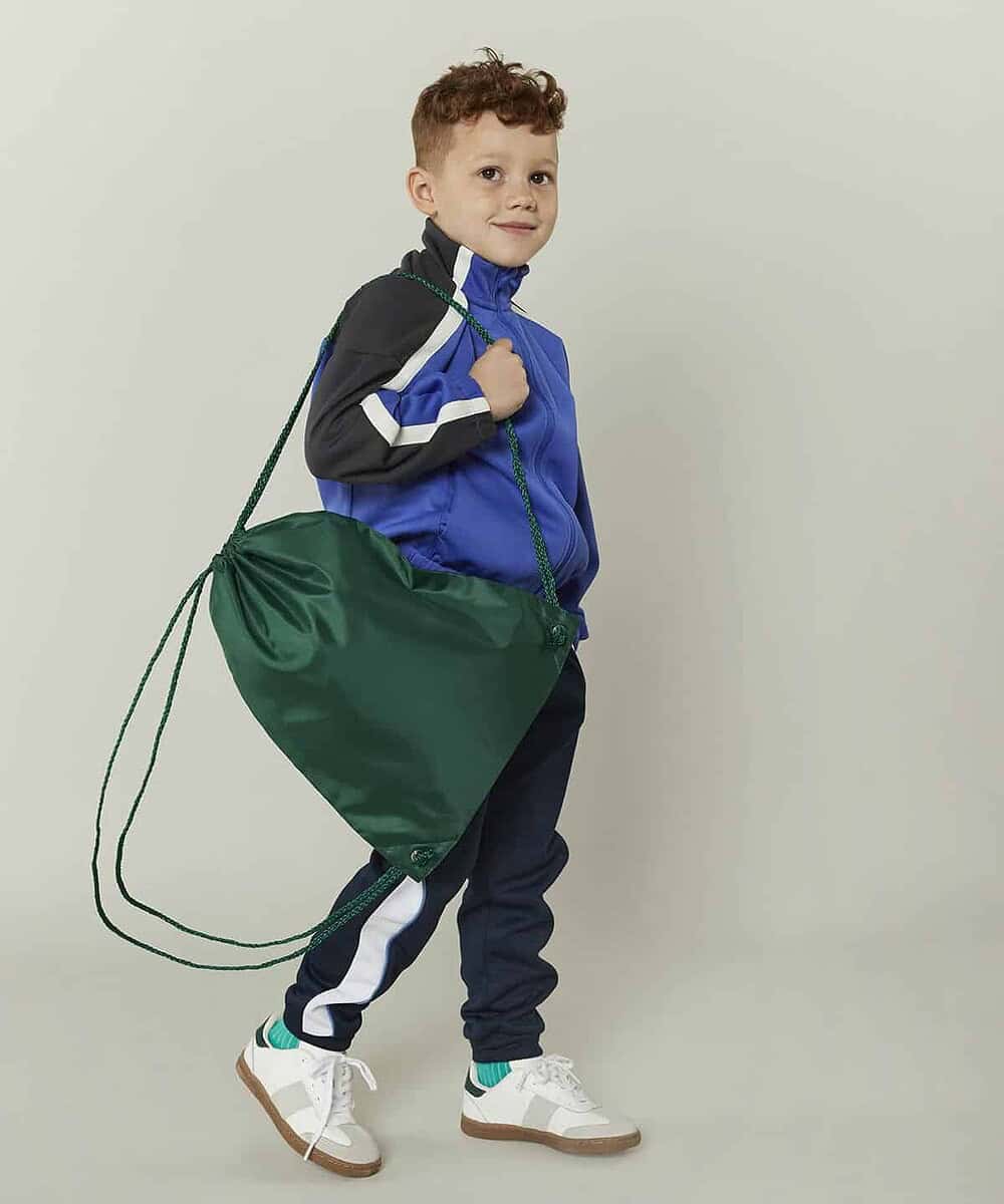 Embroidered gymsac bag with personalised design, ideal for school or sports use. Customisable with e.