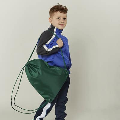 Embroidered gymsac bag with personalised design, ideal for school or sports use. Customisable with e.