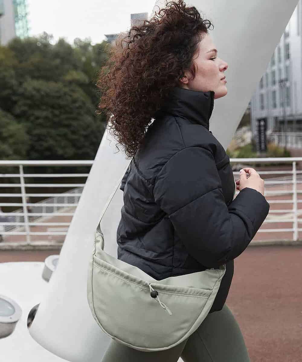 Stylish personalised cross-body bag ideal for embroidery projects and everyday use.