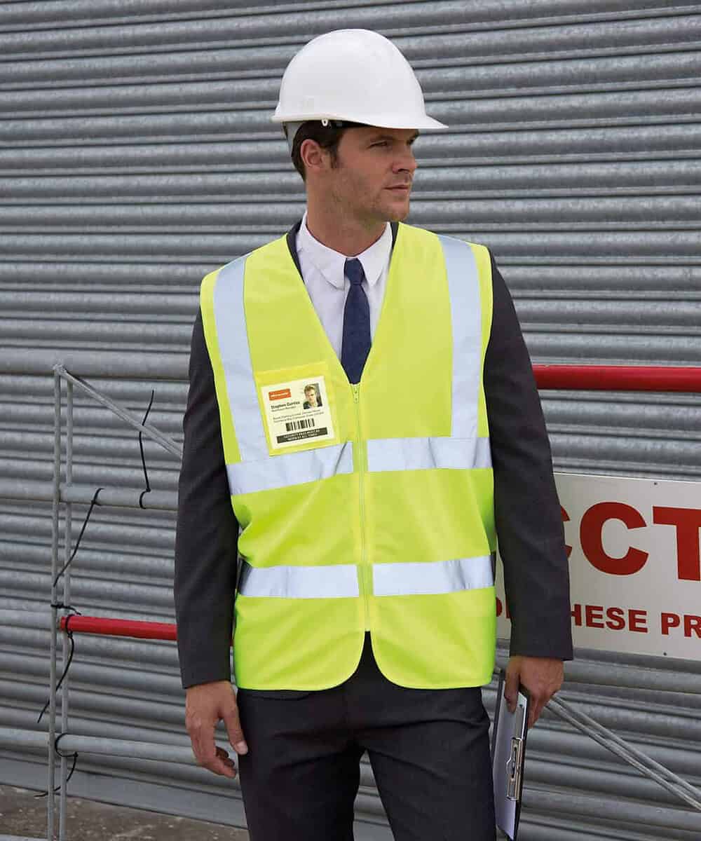 High-Visibility Safety Vest with ID Badge for Workwear.