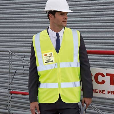 High-Visibility Safety Vest with ID Badge for Workwear.