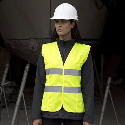 High-Viz Women's Safety Vest with reflective stripes for visibility.