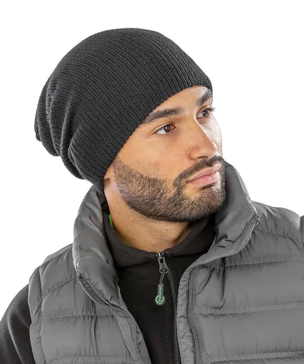 Beanie hat with logo embroidery, ideal for winter workwear and promotional clothing.