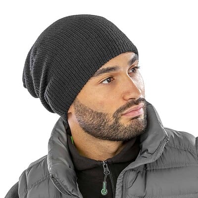 Beanie hat with logo embroidery, ideal for winter workwear and promotional clothing.