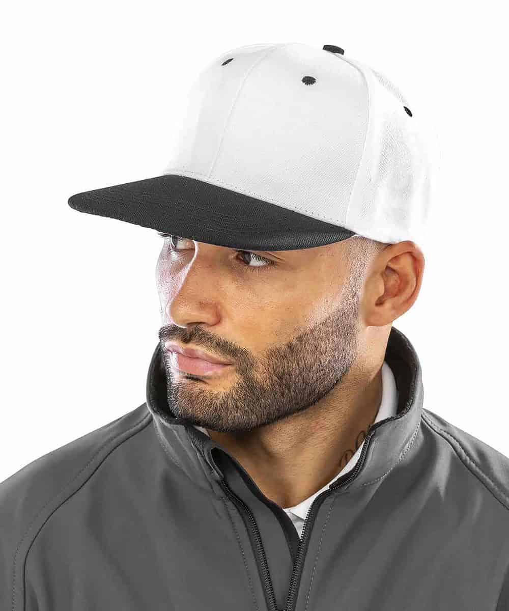 Bronx Original Flat Peak Snapback Cap with dual colours, personalised with your logo for promotional.