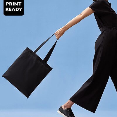 Long handle cotton shopper bag ideal for personalised branding and promotional use.